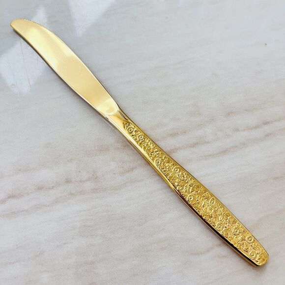 8pc INTERNATIONAL SILVER Golden Spring Garden Rogers Cutlery Flatware Knife Fork - Picture 3 of 8